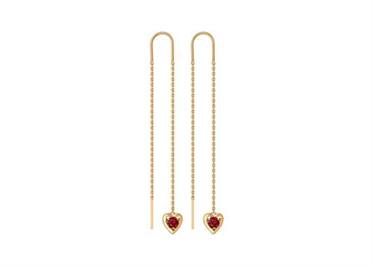 Solitaire Fashion Heart Threader Earrings